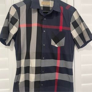 Plaid Men's Burberry Button Up Dress Shirt